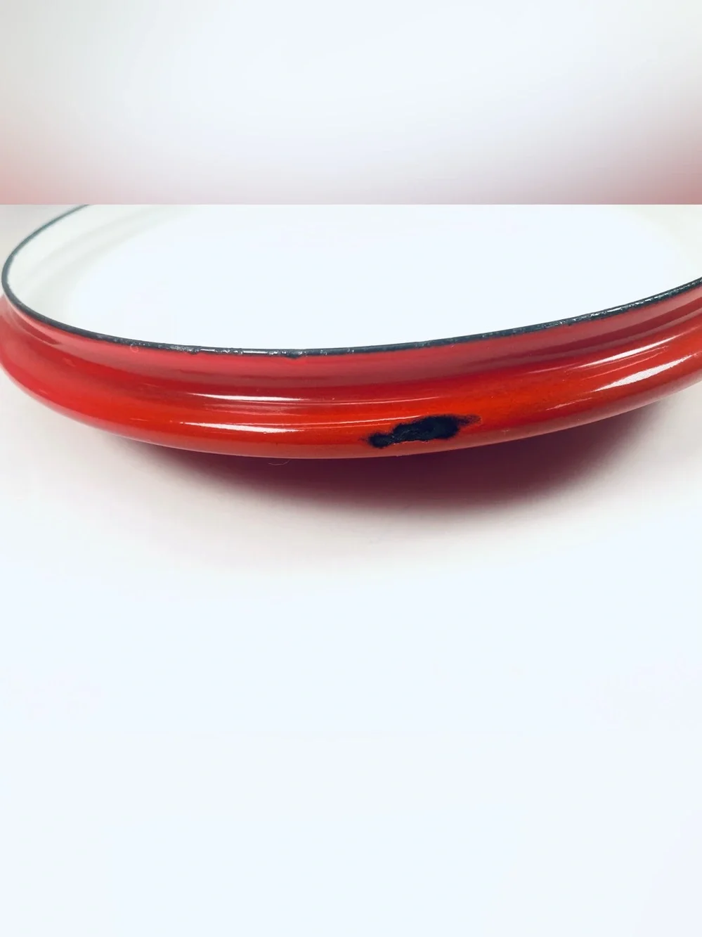 Dansk Kobenstyle Chili Red 2 Qt Metal Enamel Covered Saucepan Teak Handle 7x3.25